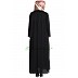 Front open zipper abaya- Black Front open zipper abaya- Black