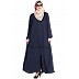 Front open zipper abaya- Navy Blue color Front open zipper abaya- Navy Blue color