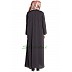 Front open zipper abaya- Dark Grey Front open zipper abaya- Dark Grey