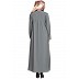 Front open zipper abaya- Grey Front open zipper abaya- Grey