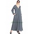 Front open zipper abaya- Grey Front open zipper abaya- Grey