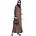 A-line abaya with patchwork- Stone Pink