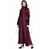 A-line abaya with patchwork- Wine color A-line abaya with patchwork- Wine color