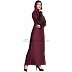 A-line abaya with patchwork- Wine color A-line abaya with patchwork- Wine color