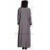 A-line abaya with patchwork- Grey A-line abaya with patchwork- Grey