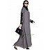 A-line abaya with patchwork- Grey A-line abaya with patchwork- Grey
