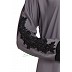 A-line abaya with patchwork- Grey A-line abaya with patchwork- Grey