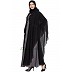 Kaftan abaya with patchwork- Black-Grey Kaftan abaya with patchwork- Black-Grey