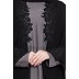 Kaftan abaya with patchwork- Black-Grey Kaftan abaya with patchwork- Black-Grey