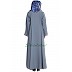 Embroidered Umbrella abaya- Light Grey
