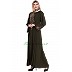 Embroidered Umbrella abaya- Mehendi Green