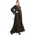 Embroidered Umbrella abaya- Mehendi Green