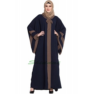 Kaftan abaya in Afghani style- Navy Blue