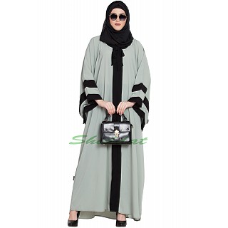 Kaftan abaya in Afghani style- Sea Green