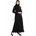 Black Umbrella abaya with embroidery work