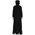 Collared front open abaya- Black