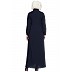 Collared front open abaya- Navy Blue Collared front open abaya- Navy Blue