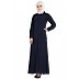 Collared front open abaya- Navy Blue Collared front open abaya- Navy Blue