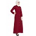 Collared front open abaya- Maroon Collared front open abaya- Maroon