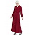 Collared front open abaya- Maroon Collared front open abaya- Maroon