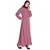 Collared front open abaya- Puce Pink Collared front open abaya- Puce Pink