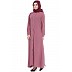 Collared front open abaya- Puce Pink Collared front open abaya- Puce Pink