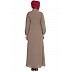 Collared front open abaya- Beige Collared front open abaya- Beige