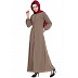 Collared front open abaya- Beige Collared front open abaya- Beige