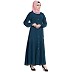 Front open designer abaya- Teal Green Front open designer abaya- Teal Green
