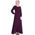 Collared front open abaya- Purple Collared front open abaya- Purple