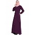 Collared front open abaya- Purple Collared front open abaya- Purple