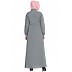 Collared front open abaya- Grey Collared front open abaya- Grey