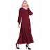 Front open designer abaya- Maroon Front open designer abaya- Maroon
