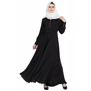 Designer Flared abaya- Black