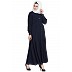 Front open designer abaya- Navy Blue Front open designer abaya- Navy Blue