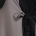 Dual colored abaya with side adjustment belt