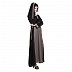 Dual colored abaya with side adjustment belt