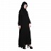 Double layered front open abaya with zipper Double layered front open abaya with zipper