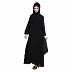 Double layered front open abaya with zipper Double layered front open abaya with zipper