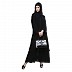 Double layered front open abaya with zipper Double layered front open abaya with zipper