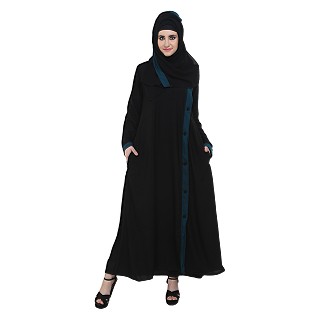 Side open black burqa