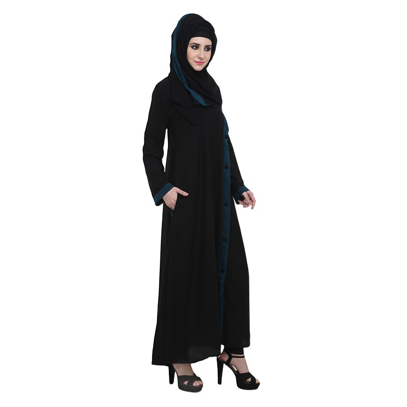 Side open black burqa and hijab shopping online | Shiddat.com