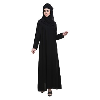 A-line Burqa in black color