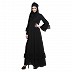 Flare abaya with frills- Black Flare abaya with frills- Black