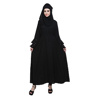 Flared abaya with designer sleeves