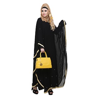 Bridal kaftan style abaya- Black