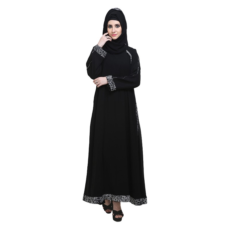 Abaya online shopping- Double layered flared Abaya