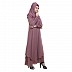 Front-open double layered abaya- Puce Pink Front-open double layered abaya- Puce Pink
