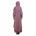Front-open double layered abaya- Puce Pink Front-open double layered abaya- Puce Pink