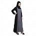 Double layered abaya- Black-Grey Double layered abaya- Black-Grey